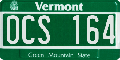 VT license plate OCS164