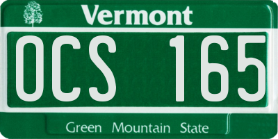 VT license plate OCS165