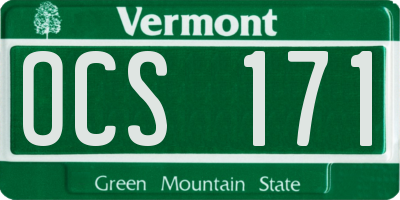 VT license plate OCS171