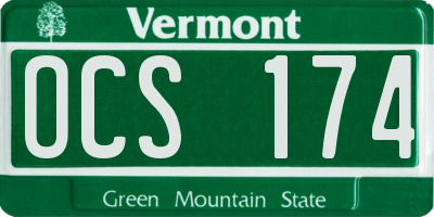VT license plate OCS174