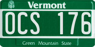 VT license plate OCS176