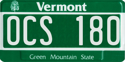 VT license plate OCS180