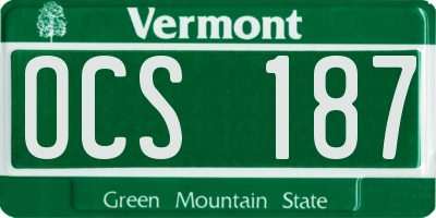 VT license plate OCS187