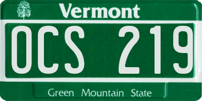 VT license plate OCS219