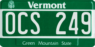 VT license plate OCS249