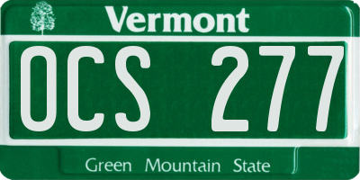 VT license plate OCS277