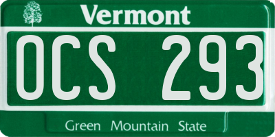 VT license plate OCS293
