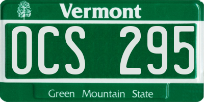 VT license plate OCS295