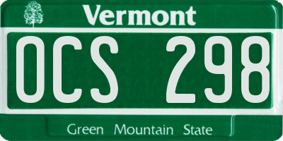 VT license plate OCS298