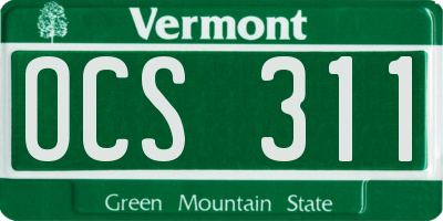 VT license plate OCS311
