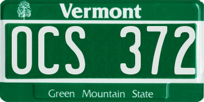 VT license plate OCS372