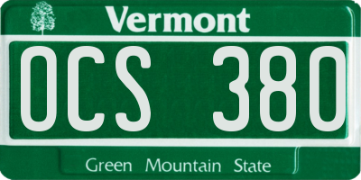 VT license plate OCS380