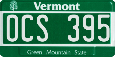 VT license plate OCS395