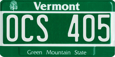 VT license plate OCS405