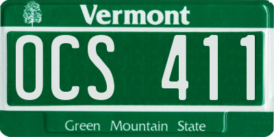 VT license plate OCS411