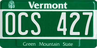 VT license plate OCS427
