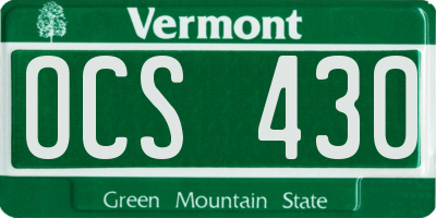 VT license plate OCS430