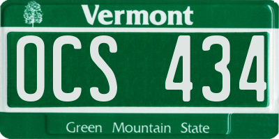VT license plate OCS434
