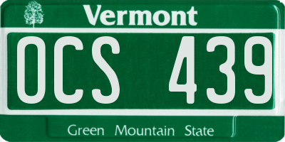 VT license plate OCS439