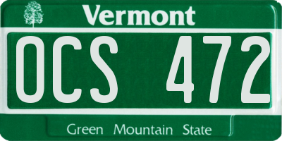VT license plate OCS472