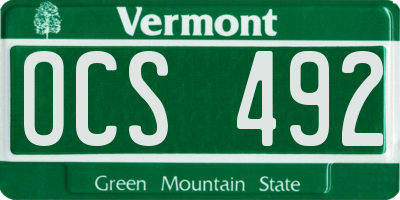 VT license plate OCS492