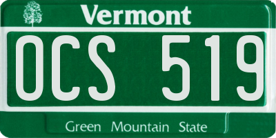 VT license plate OCS519