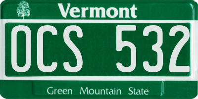 VT license plate OCS532