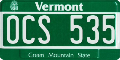 VT license plate OCS535