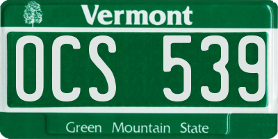 VT license plate OCS539