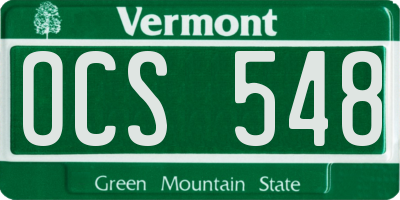 VT license plate OCS548