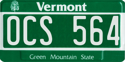 VT license plate OCS564