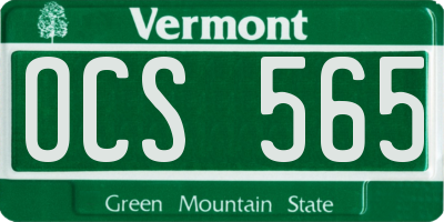 VT license plate OCS565