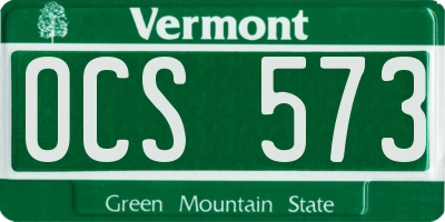 VT license plate OCS573