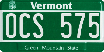 VT license plate OCS575