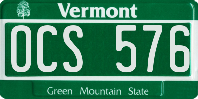 VT license plate OCS576