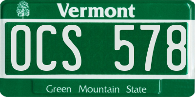 VT license plate OCS578