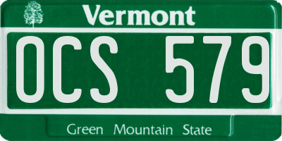 VT license plate OCS579