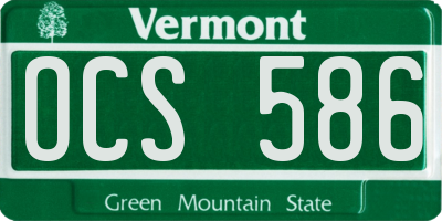 VT license plate OCS586