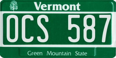 VT license plate OCS587