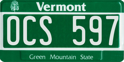 VT license plate OCS597