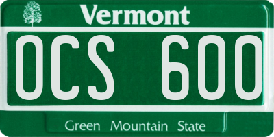 VT license plate OCS600