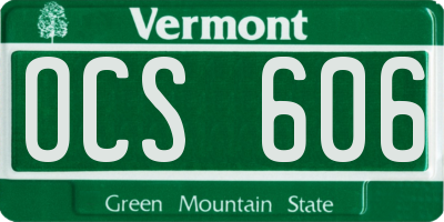 VT license plate OCS606
