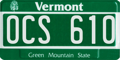 VT license plate OCS610