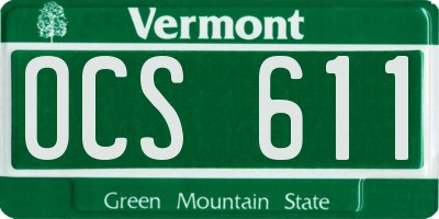 VT license plate OCS611