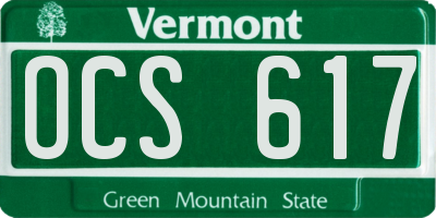 VT license plate OCS617