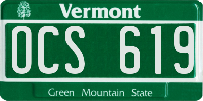 VT license plate OCS619