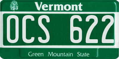 VT license plate OCS622
