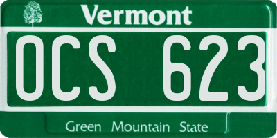 VT license plate OCS623