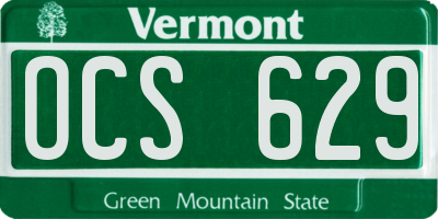VT license plate OCS629