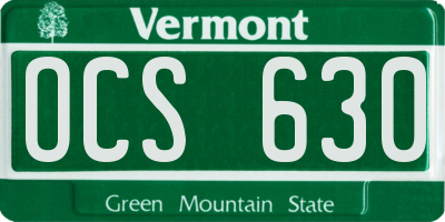 VT license plate OCS630
